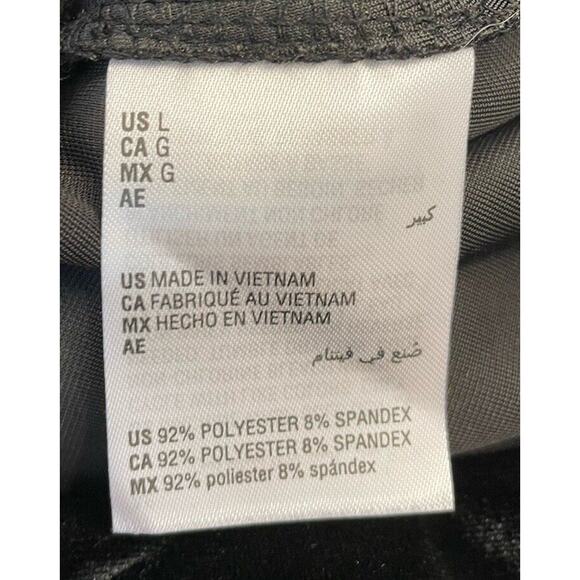 Bar III Asymmetrical Black Velvet Skirt Size Large NWT Runched Waist Midi Length - Picture 7 of 7